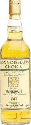 BenRiach 1981 GM Connoisseurs Choice Refill Sherry Hogsheads 43% 700ml