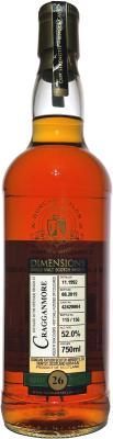 Cragganmore 1992 DT Dimensions Sherry Cask 52% 750ml