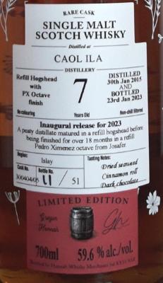 Caol Ila 2015 LotG Rare Cask Refill Hogshead + PX Octave finish 59.6% 700ml