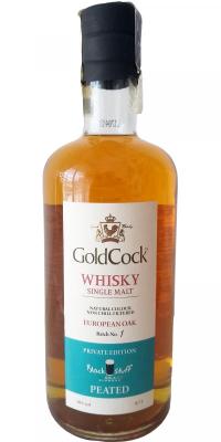 Gold Cock Peated Private Single Cask European Oak Batch 1 Black Stuff Irish Pub 50% 700ml