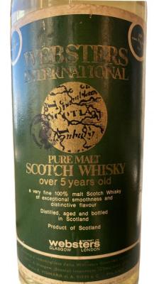 Websters International 5yo Pure Malt Scotch Whisky 43% 750ml