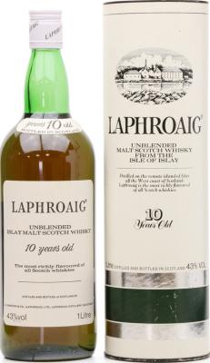 Laphroaig 10yo Unblended Islay Malt Scotch Whisky 43% 1000ml