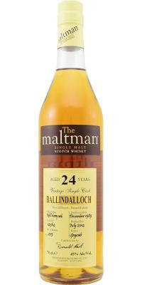 Ballindalloch 1989 MBl The Maltman Refill Sherry Cask #12564 45% 700ml