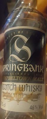 Springbank 12yo Black Label Black screw cap 46% 375ml