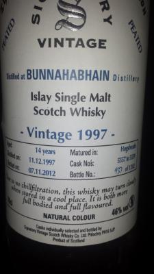 Bunnahabhain 1997 SV The Un-Chillfiltered Collection Hogshead 5557 5559 46% 700ml