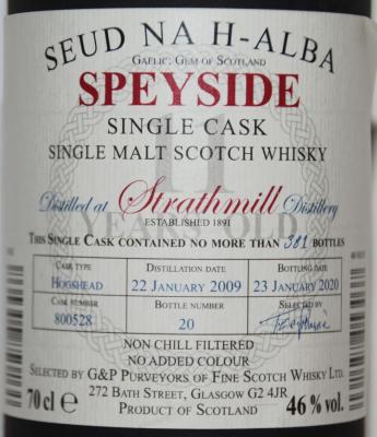 Strathmill 2009 G&P #800528 ALDI Sud 46% 700ml