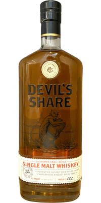 Devil's Share 4yo Single Malt Whisky Virgin American Oak Barrels Batch 002 46% 750ml