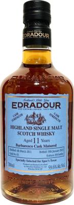 Edradour 2011 Barbaresco Cask Matured Barbaresco Spec's Texas 59.6% 700ml