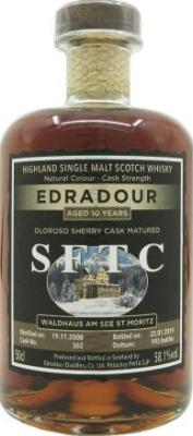 Edradour 2008 SFTC Oloroso Sherry Cask Matured #362 Waldhaus am See St. Moritz 58.1% 500ml