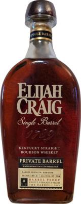 Elijah Craig 8yo Single Barrel Private Barrel Charred New American Oak California Food Mart 67.7% 750ml