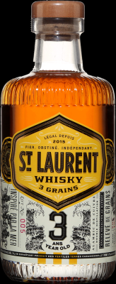 St. Laurent 3yo Whisky 3 Grains Charred virgin oak casks Lot 0001 43% 700ml