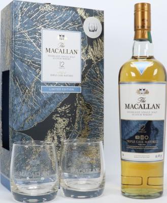 Macallan 12yo Gift Set Triple Cask 40% 700ml