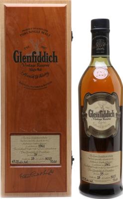 Glenfiddich 1961 Vintage Reserve #9015 43.2% 700ml