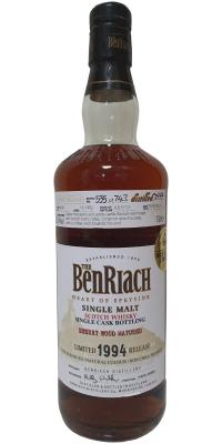 BenRiach 1994 Single Cask Bottling Sherry Wood Matured Puncheon 6696 Whisky Live Tokyo 2011 55.4% 700ml
