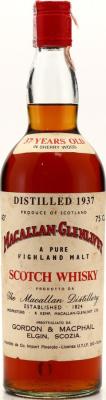 Macallan 1937 GM Macallan-Glenlivet a Pure Highland Malt Sherry Wood Importato da Co. Import Pinerolo 43% 750ml