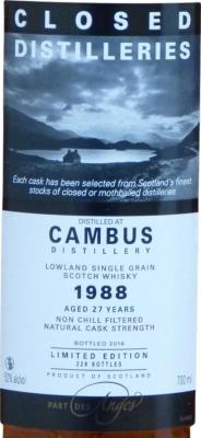 Cambus 1988 PDA Closed Distilleries 52% 700ml