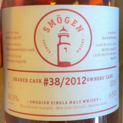 Smogen 2012 Barrique 38/2012 60.5% 500ml