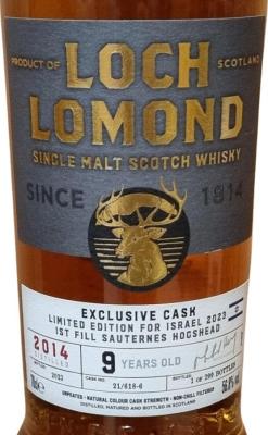 Loch Lomond 2014 Exclusive Cask 1st fill Sauternes Hogshead Limited edition for Israel 2023 56.8% 700ml