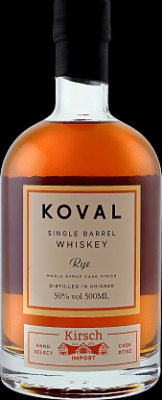 Koval Single Barrel Rye American Oak & Maple Syrup Wood Finish Kirsch Import 50% 500ml