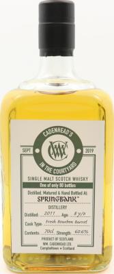 Springbank 2011 CA Cadenhead's in The Courtyard 2019 Fresh Bourbon Barrel 60.6% 700ml