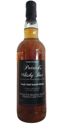 Patrick's Whisky Bar Single Malt Scotch Whisky Oloroso finish 58.7% 700ml