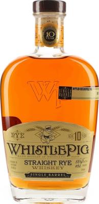 WhistlePig 10yo Straight Rye Single Barrel New American Oak Pitt Que 59.6% 750ml