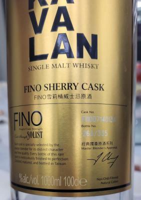 Kavalan Solist Fino Fino Sherry Cask 57.8% 1000ml