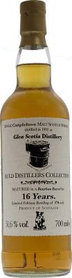 Glen Scotia 1992 JW Auld Distillers Collection Bourbon Barrel 51.6% 700ml