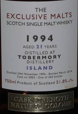 Tobermory 1994 CWC The Exclusive Malts 5003 Spec's 51.8% 750ml