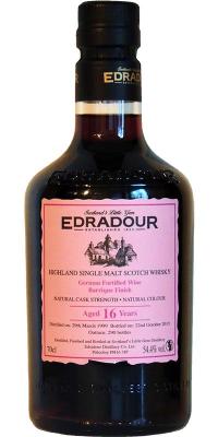 Edradour 1999 German Fortified Wine Barrique Finish Weingut Singer-Fischer 54.4% 700ml