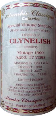 Clynelish 1990 AC Special Vintage Selection Oak Cask 51135 46% 700ml