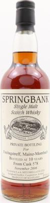 Springbank Private Bottling 10yo Sherry Cask #578 Freitagstreff Mainz-Mombach 57.2% 700ml