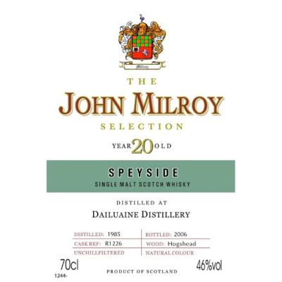 Dailuaine 1985 JY The Selection Hogshead R1226 46% 700ml