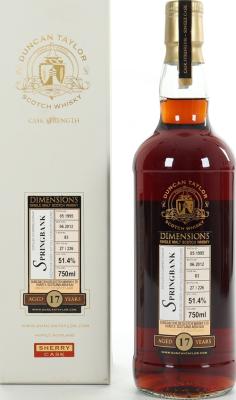 Springbank 1995 DT Dimensions 51.4% 750ml