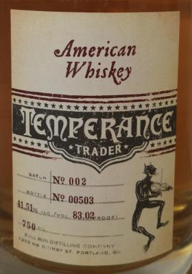 Temperance Trader American Whisky Batch 002 41.51% 750ml