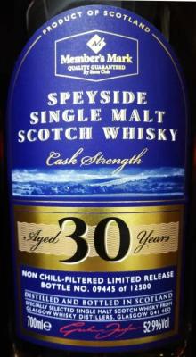 Member's Mark 30yo GgDl Cask Strength American & European oak casks Sam's Club 52.9% 700ml