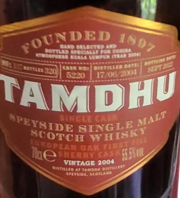 Tamdhu 2004 Single Cask European oak 1st fill sherry hogshead Cohiba atmosphere kuala lumpur 55.5% 700ml