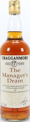 Cragganmore 17yo The Manager's Dram Sherry Cask 62% 750ml