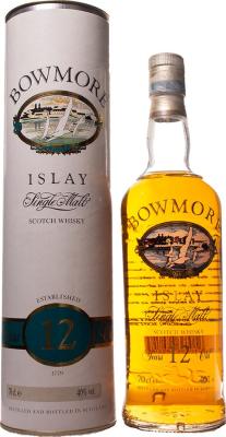 Bowmore 12yo glass printed label bright colours 40% 700ml