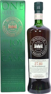 Springbank 2000 SMWS 27.81 Rock salt and Redcurrant 9yo Refill red wine Barrique 51.3% 700ml