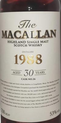 Macallan 1988 First filled Sherry #26 53% 700ml