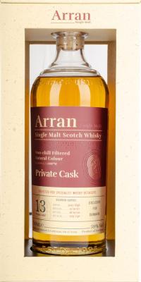 Arran 2007 Private Cask Bourbon Barrel 2007/846 Denmark Exclusive 59% 700ml