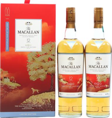 Macallan 12yo Fine Oak Triple Cask Matured Prosperous Year of the Dog 2x Bottles SET 40% 700ml