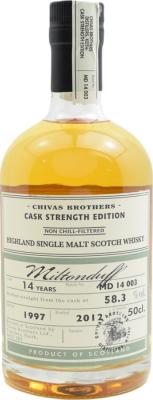 Miltonduff 1997 Chivas Brothers Cask Strength Edition Bourbon Casks Batch MD 14 003 58.3% 500ml