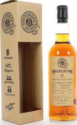 Hazelburn 2007 Springbank Society Refill Sauternes Hogsheads 55.9% 700ml