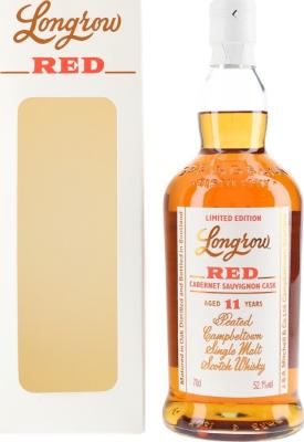 Longrow Red Peated Campbeltown Single Malt Scotch Whisky Cabernet Sauvignon Cask 11yo 52.1% 700ml