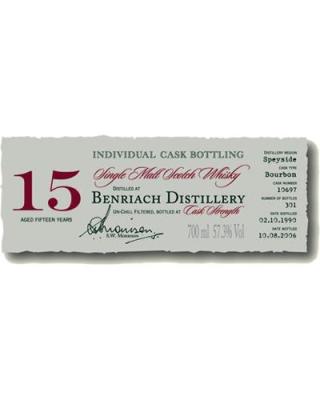 BenRiach 1990 DR Individual Cask Bottling Bourbon cask 10697 57.3% 700ml