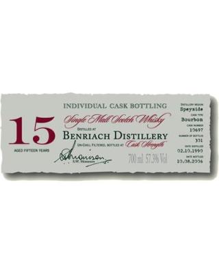 BenRiach 1990 DR Individual Cask Bottling Bourbon cask 10697 57.3% 700ml