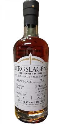 Bergslagens 2011 Ber Private Cask Sherry Cask 173 62% 700ml