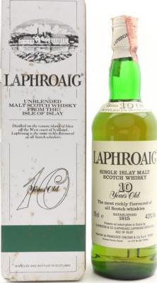 Laphroaig 10yo Without Royal Warrant Importato da Francesco Cinzano & Cia. S.p.A. Torino 43% 750ml